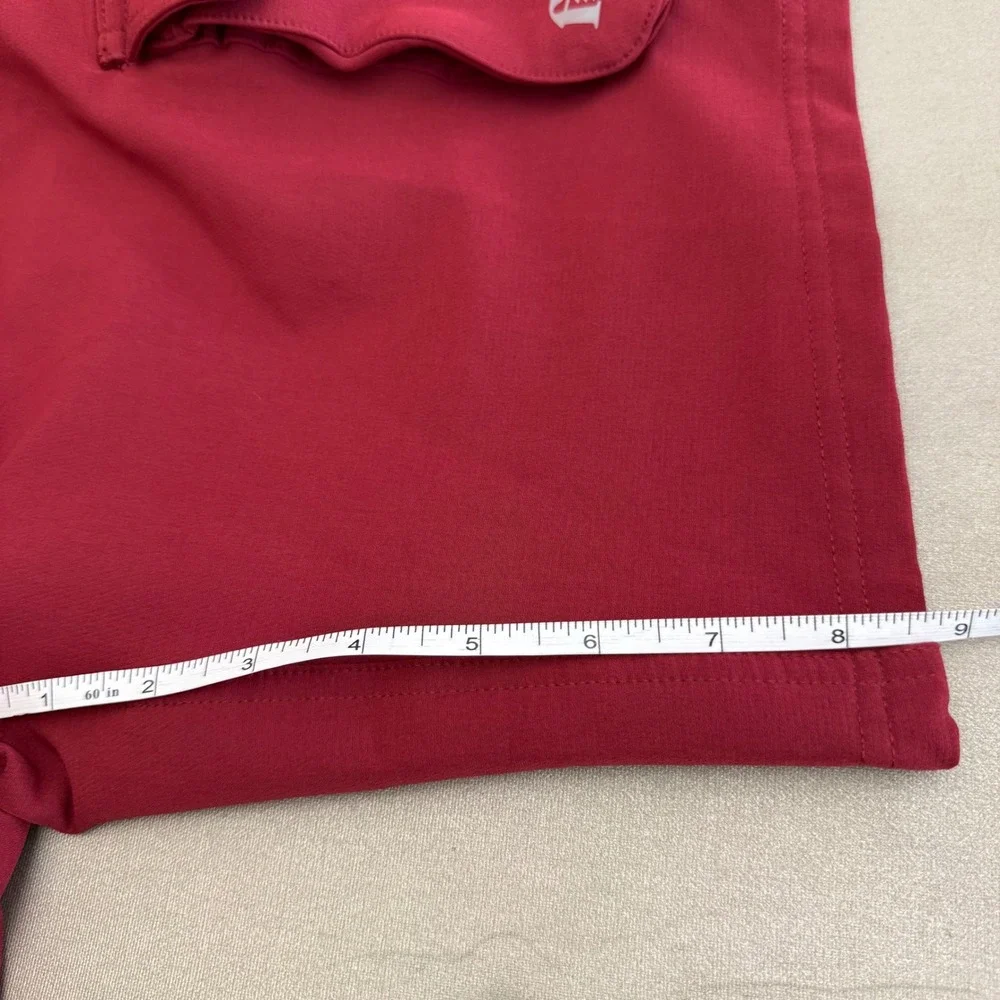 Fielder Bonobos Mens Red Cargo Shorts Elastic Waist Hiking Utility Size S